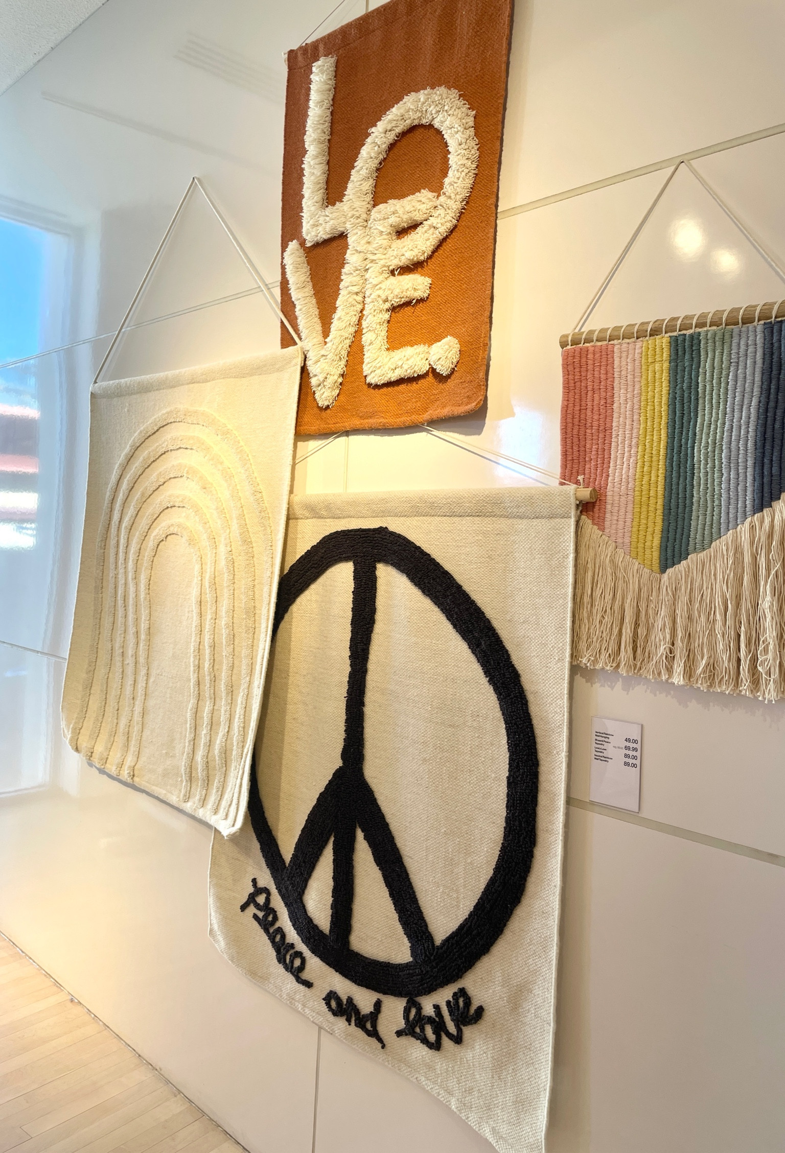 #wallhanging #homedecor #dormdecor #teenroomdecor #kidsroomdecor #peace #peacewallhanging #rainbow #rainbowwallhanging #apartmentdecor #collegedecor #boho #festival #love #lovewallhanging #crateandbarrel #firstapartment 

#LTKFind #LTKhome #LTKGiftGuide