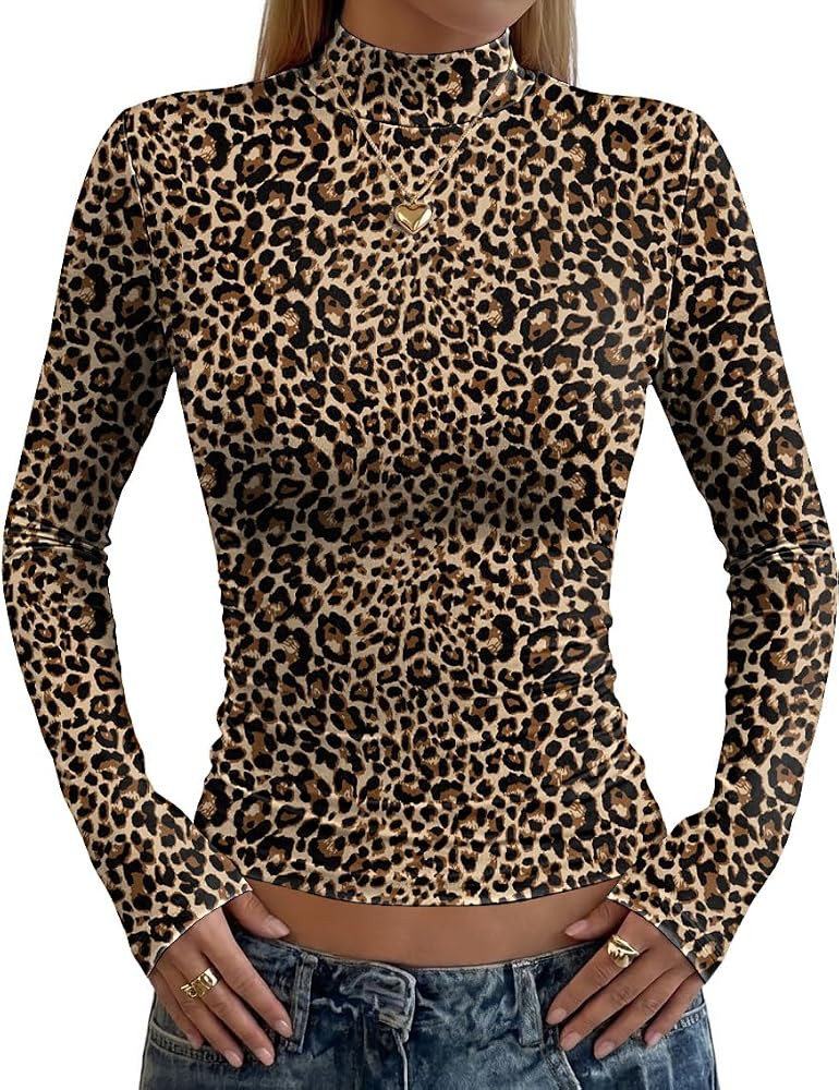 Zeagoo Womens Long Sleeve Shirts Mock Neck Basic Layer Slim Fitted Tops | Amazon (US)