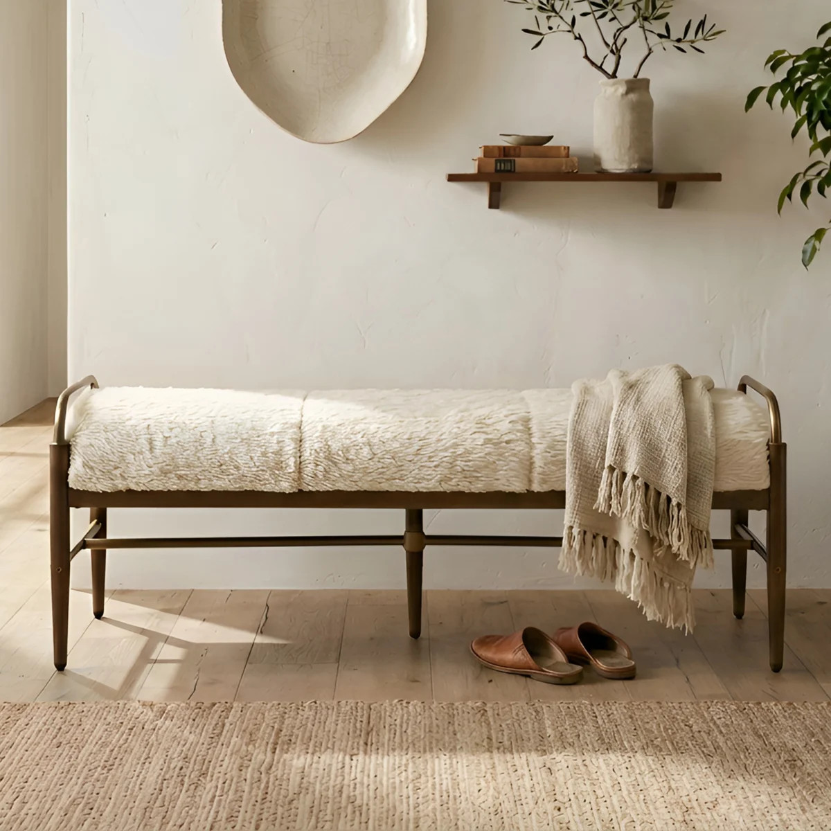 Modern Bench With Metal Frame | Wayfair North America