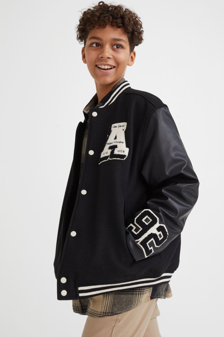 Appliquéd Baseball Jacket | H&M (US + CA)