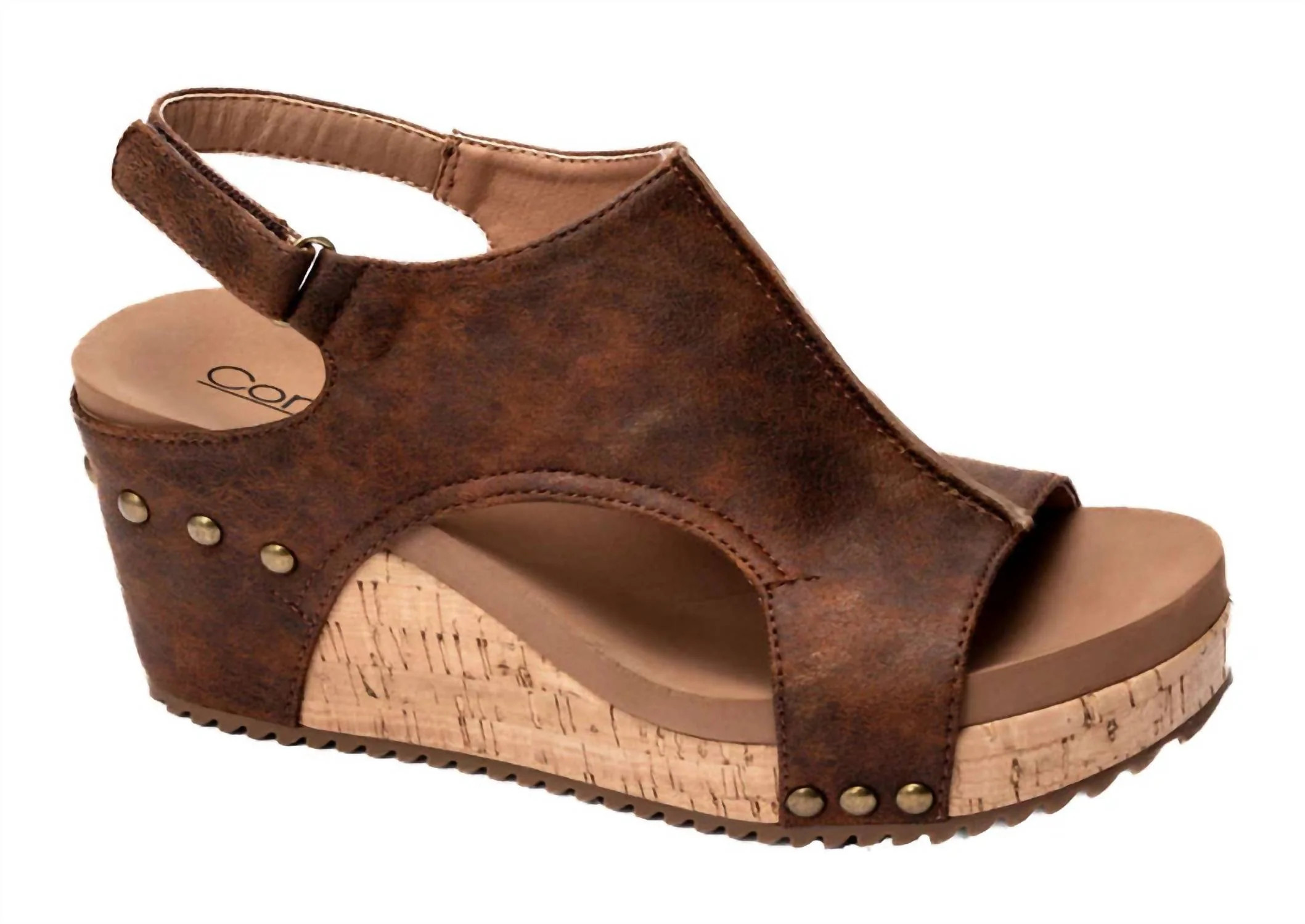 Women's Carley Wedge Sandal In Washed Cognac | Shop Simon