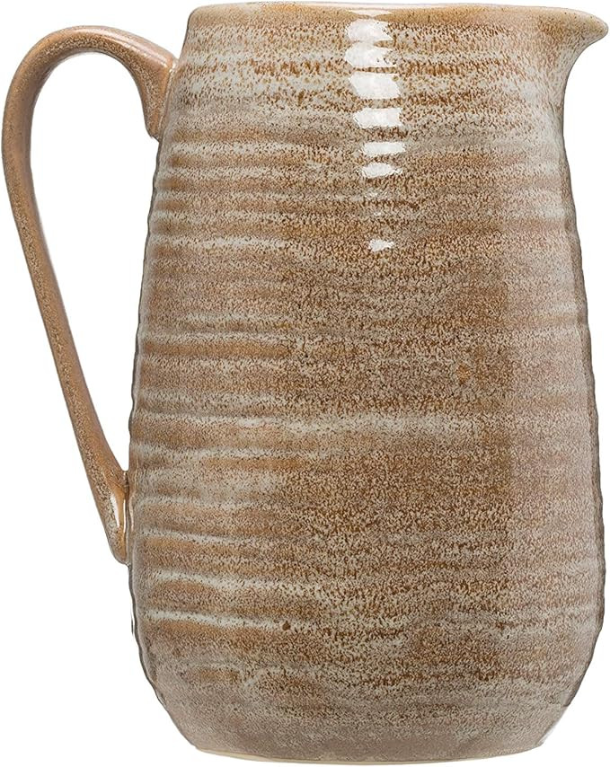 Creative Co-op Putty Grey & Brown Stoneware Pitcher with Reactive Glaze Finish (Each one Will Var... | Amazon (US)