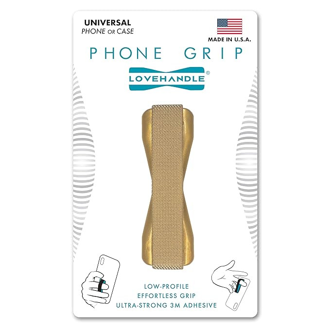 LOVEHANDLE Universal Grip for Most Smartphones, Mini Tablets and Cases - Metallic Gold Colored El... | Amazon (US)