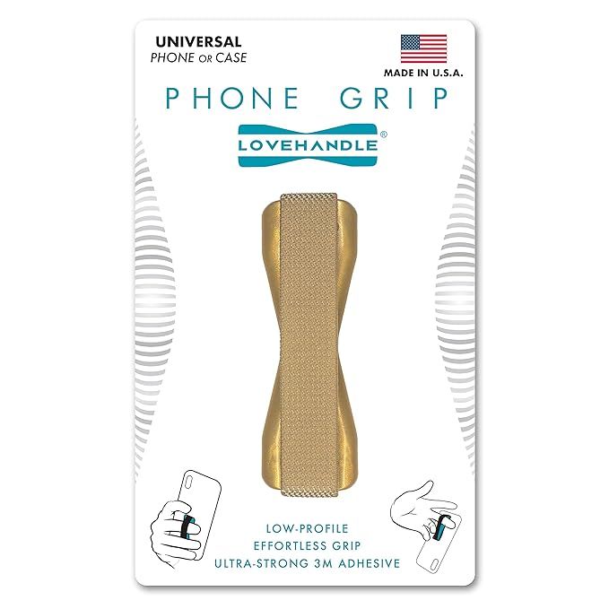 LOVEHANDLE Universal Grip for Most Smartphones, Mini Tablets and Cases - Metallic Gold Colored El... | Amazon (US)