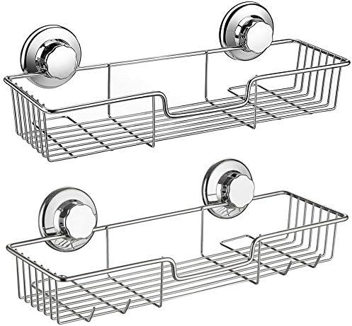SANNO Two Shower Caddy,Strong Suction Cup Bathroom Shower Caddies,Bath Shelf Storage Combo Organi... | Amazon (US)
