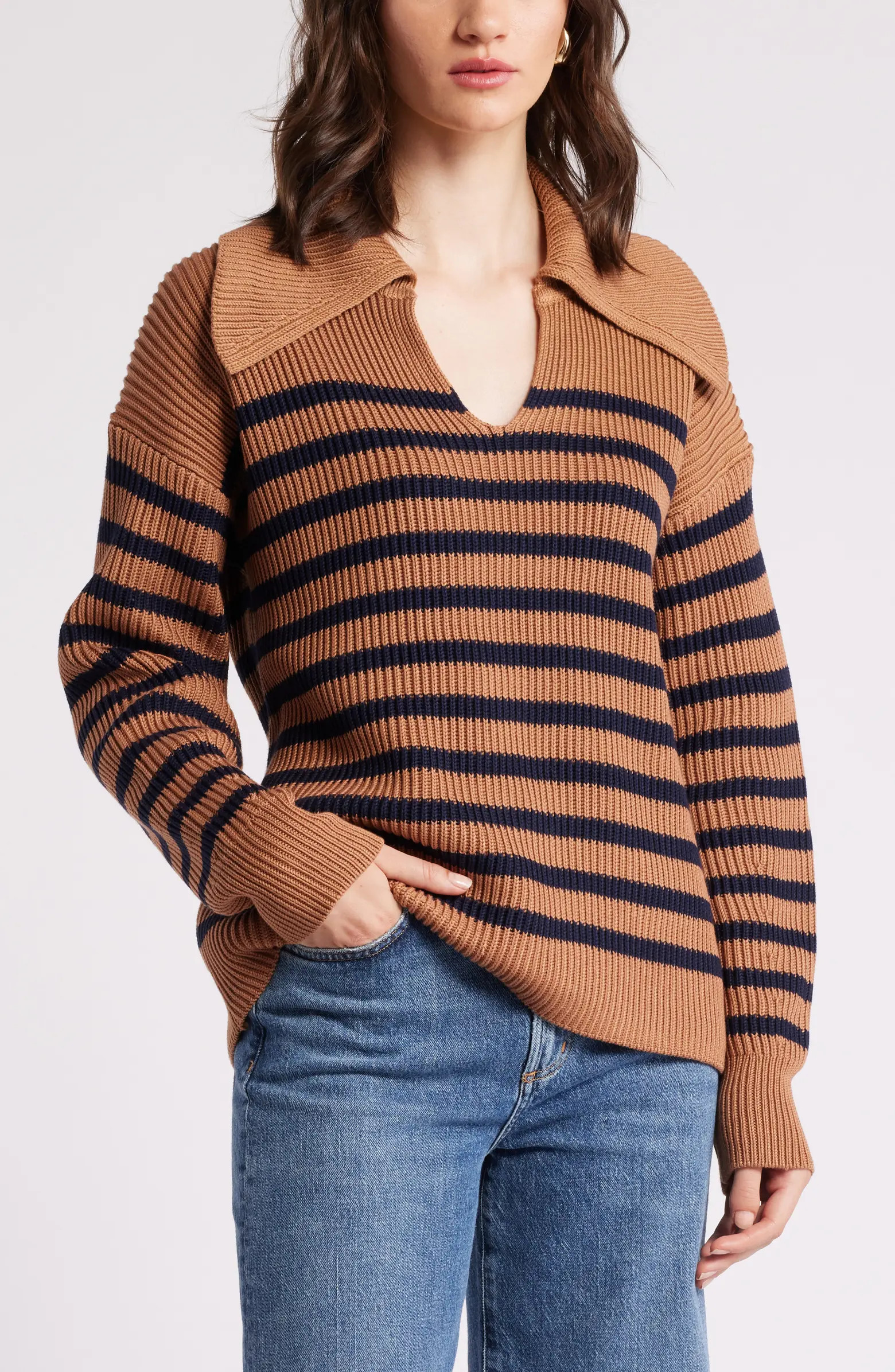 Stripe Long Sleeve Cotton Sweater | Nordstrom