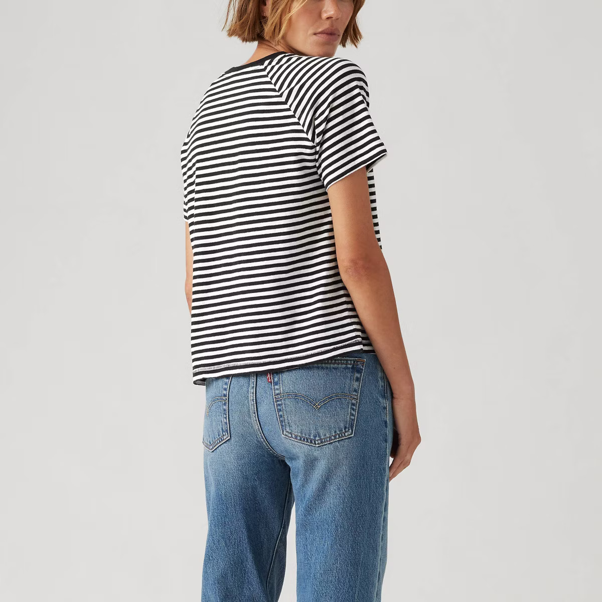 Levi's® Women's Short Sleeve Game Day T-Shirt - Black/White Striped S | Target