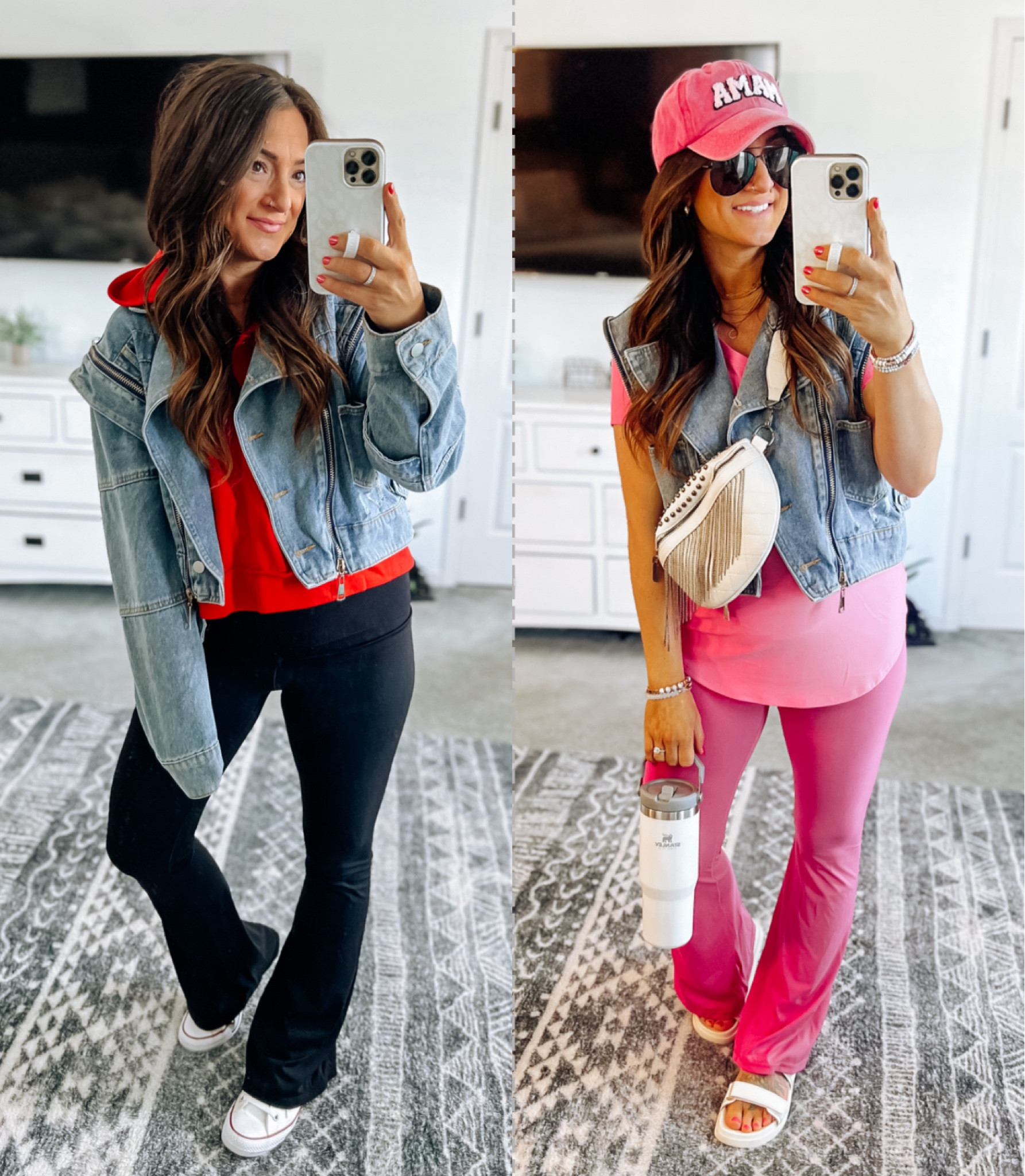 These flare pants have been a beat seller week after week! Available in multiple colors and 28, 30, 32, & 34” inseam options! Short and tall girl friendly! Also bump friendly 👍 true to size I’m seeing the hot pink on sale right now too! Maternity Spring outfit

#LTKbump #LTKsalealert #LTKstyletip
