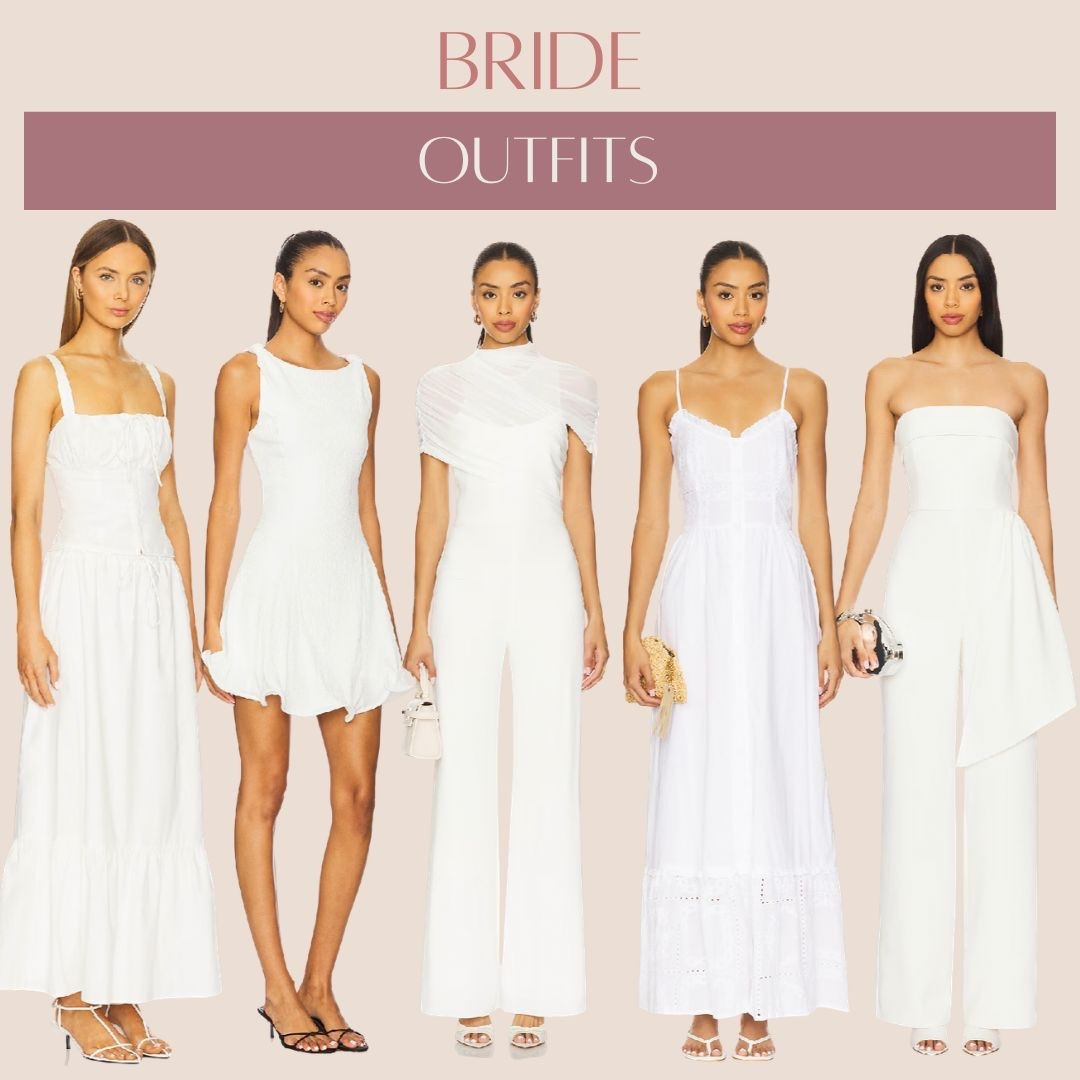 Bride outfits 🤍💍 #bride #brideoutfits #wedding #whitedress #jumpsuit #brideinspo 

#LTKWedding #LTKootd