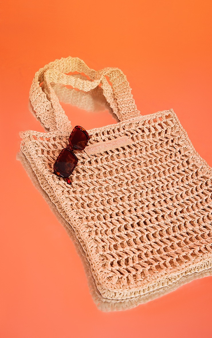 PRETTYLITTLETHING Natural Woven Straw Bag | PrettyLittleThing UK