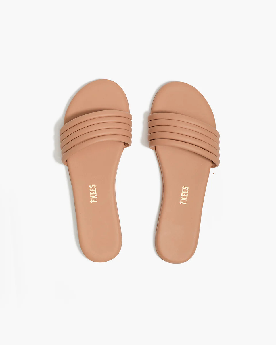 TKEES Serena Leather Slides in Pout | TKEES