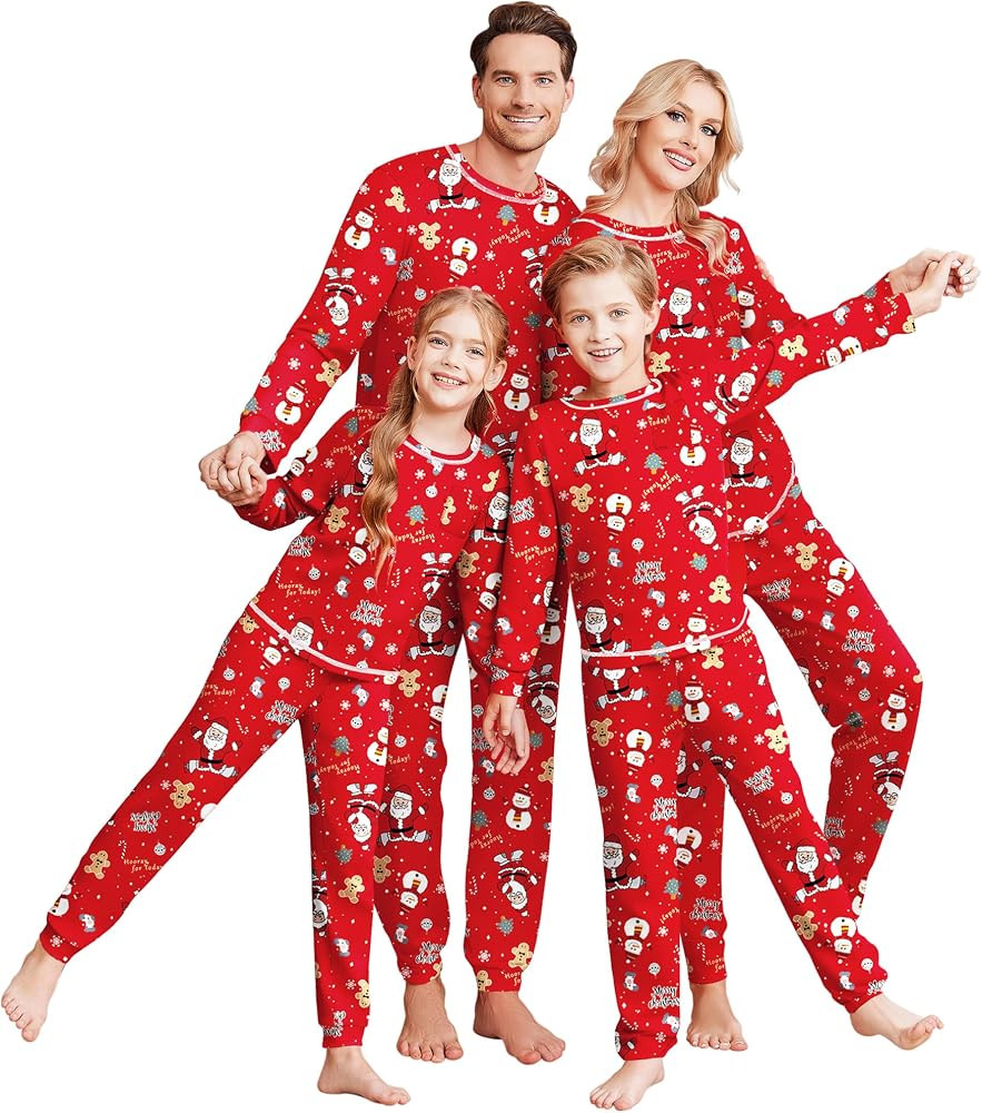 Ekouaer Family Christmas Pajamas Matching Sets Long Sleeve Holiday Pjs Sleepwear 2 Piece Lounge S... | Amazon (US)