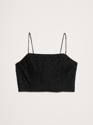Strappy Geo Lace Cropped Top | Banana Republic (US)