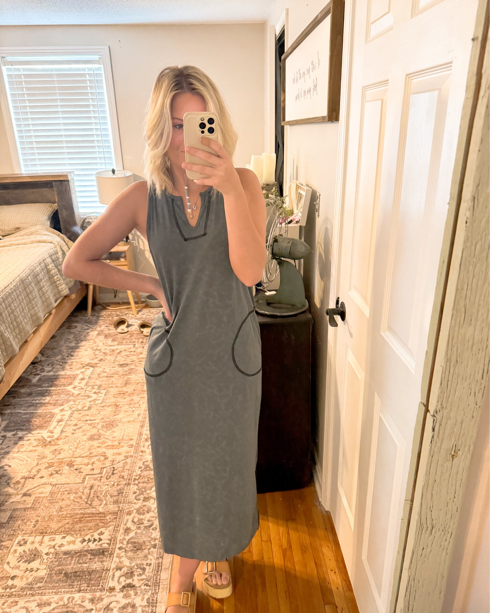 A perfect spring/summer dress😍
- super comfy
- POCKETS
- stretchy 

#LTKfindsunder50 #LTKstyletip #LTKworkwear