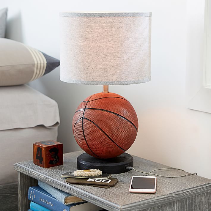 Basketball Table Lamp with USB | Pottery Barn Teen