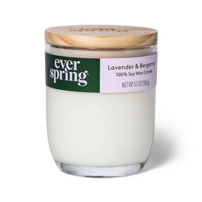 Lavender &#38; Bergamot 100% Soy Wax Candle - 5.5oz - Everspring&#8482; | Target
