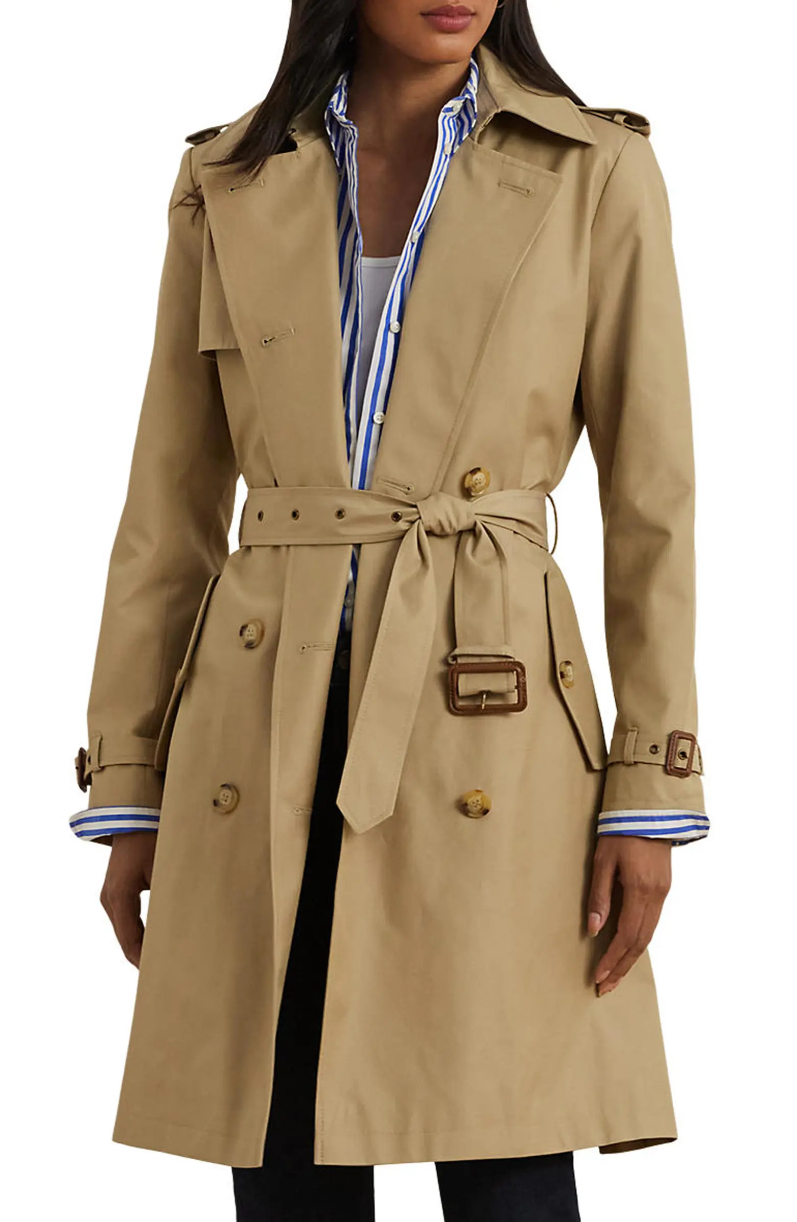 Belted Water Resistant Double Breasted Trench Coat | Nordstrom