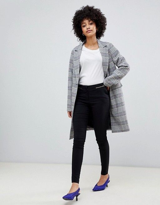 New Look tailored coat in mixed check | ASOS US