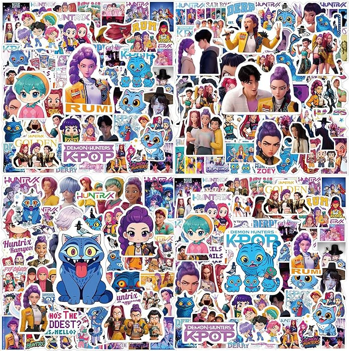 300Pack Demon Stickers Hunter, Cute Kawaii Girl Group Decal Pack for Laptop, Phone, Water Bottle ... | Amazon (US)