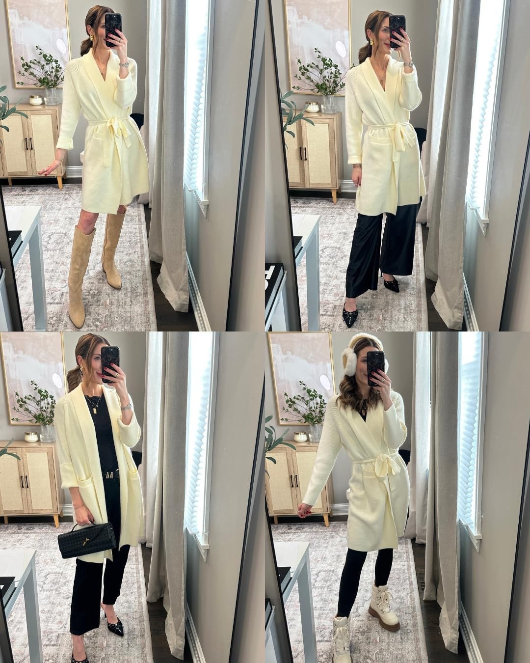 One cardigan styled 4 ways for easy winter outfits! I love it styled as a traditional cardigan paired with my favorite denim OR as a dress and some knee-high boots for a date night out! I am 5'4.5 and wearing the small.

#LTKootd #LTKgrwm