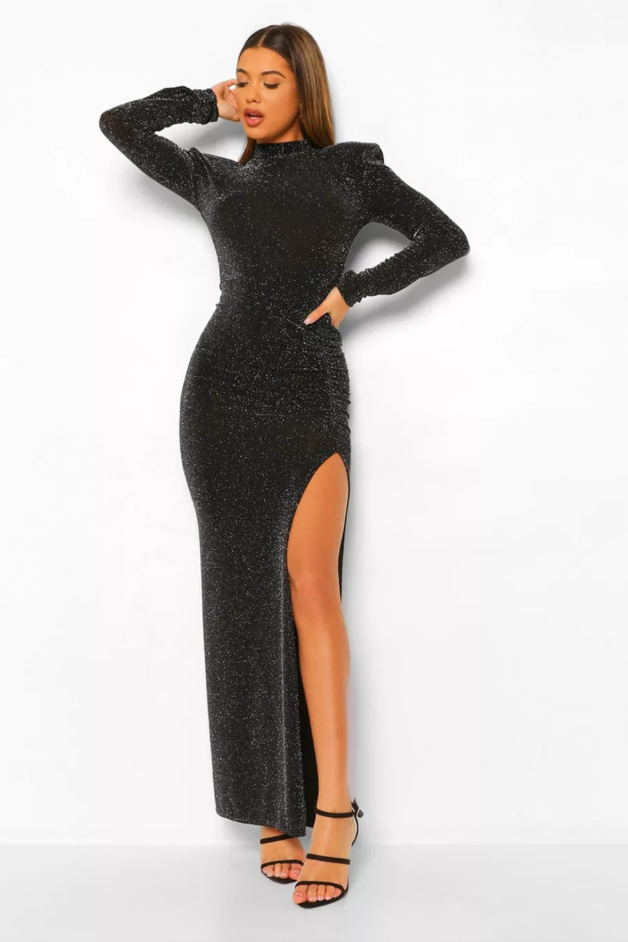 High Neck Split Maxi Party Dress | boohoo (US & Canada)