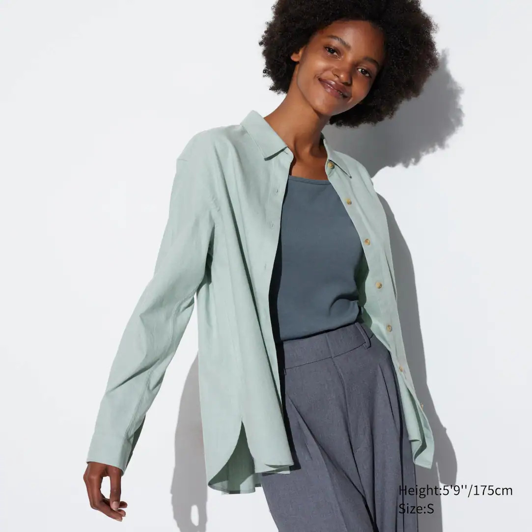 Sanfte Velours Langarm Bluse | UNIQLO (DE)