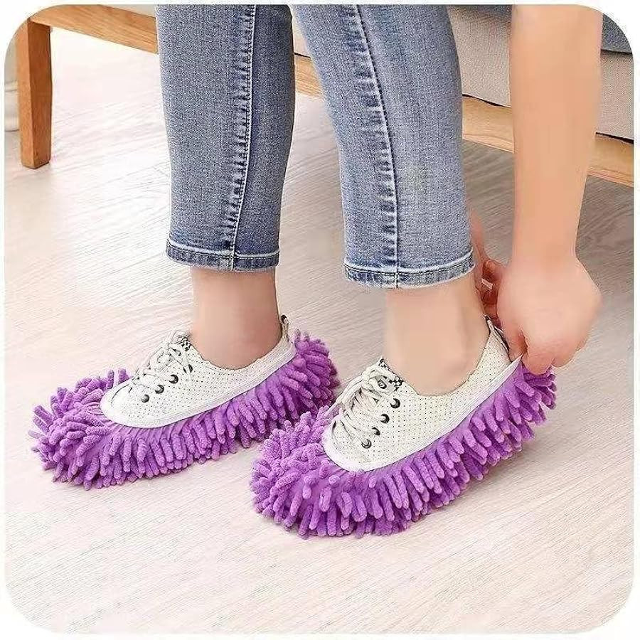 1 Paar Mopp-Slipper, weiche waschbare Mikrofaser-Schuhüberzug, wiederverwendbare Fußsocken für... | Amazon (DE)