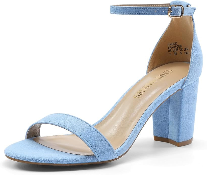 DREAM PAIRS Women's Chunk Low Heel Pump Sandals | Amazon (US)
