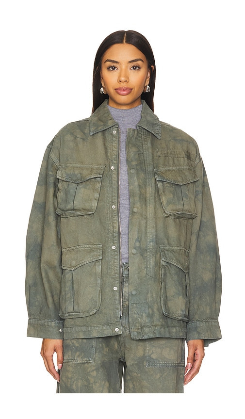 GRLFRND Kaia Oversized Drawstring Jacket in Green. - size S | Revolve Clothing (Global)