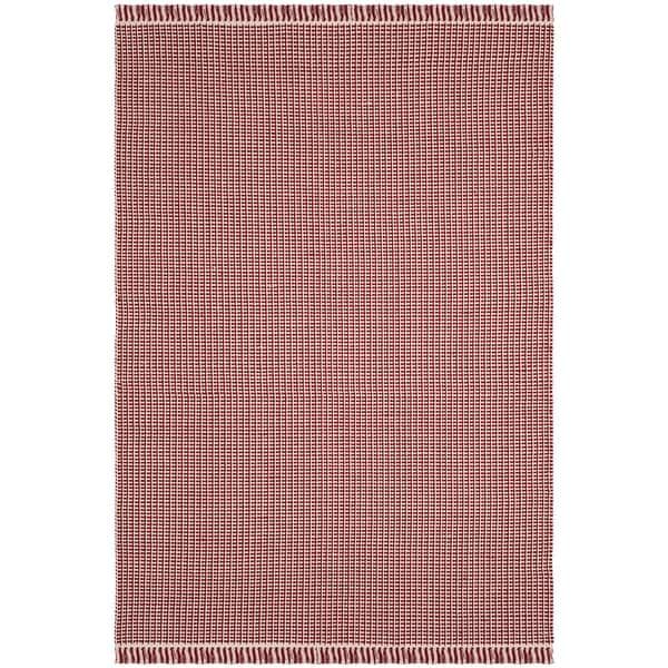 SAFAVIEH Handmade Montauk Rukhsana Flatweave Cotton Fringe Rug - 5' x 8' - Ivory/Red | Bed Bath & Beyond