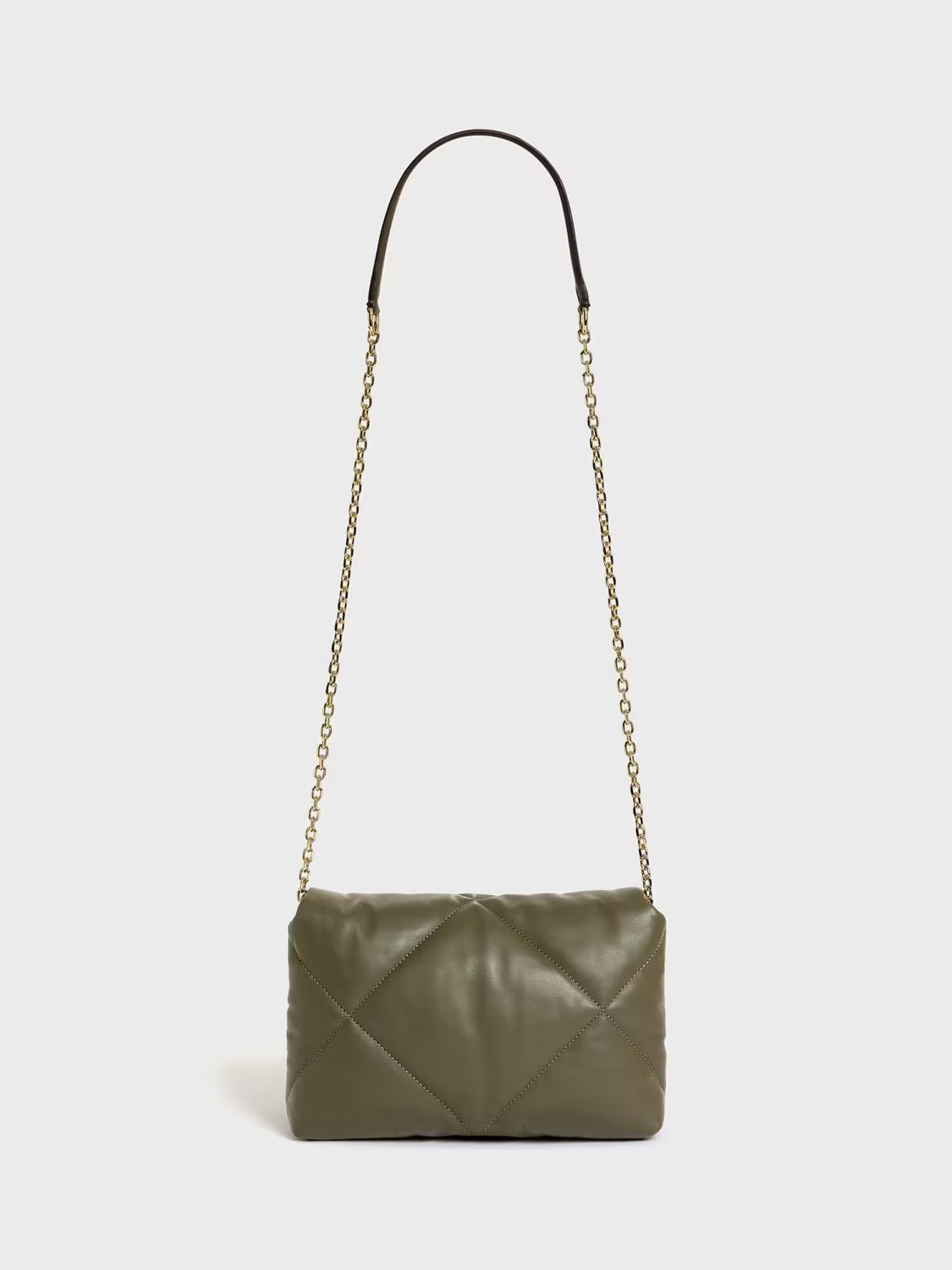 Gerard Darel Le Fanny Quilted Leather Bag, Khaki | John Lewis (UK)