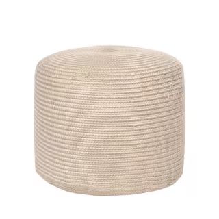 nuLOOM Braided Indoor/Outdoor Filled Ottoman Beige Round Pouf FRSVBY05A - The Home Depot | The Home Depot