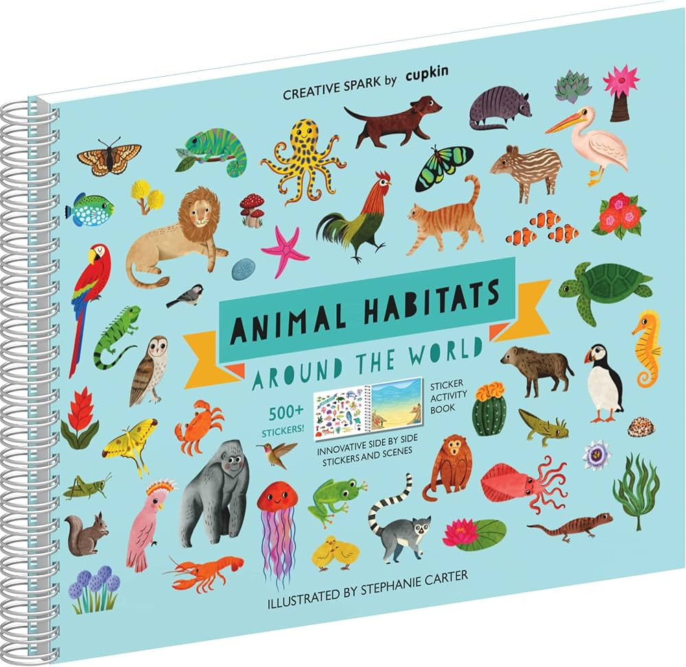 Amazon.com: Animal Habitats Sticker Book (500+ Stickers for Kids & 12 Coloring Pages) by Cupkin -... | Amazon (US)
