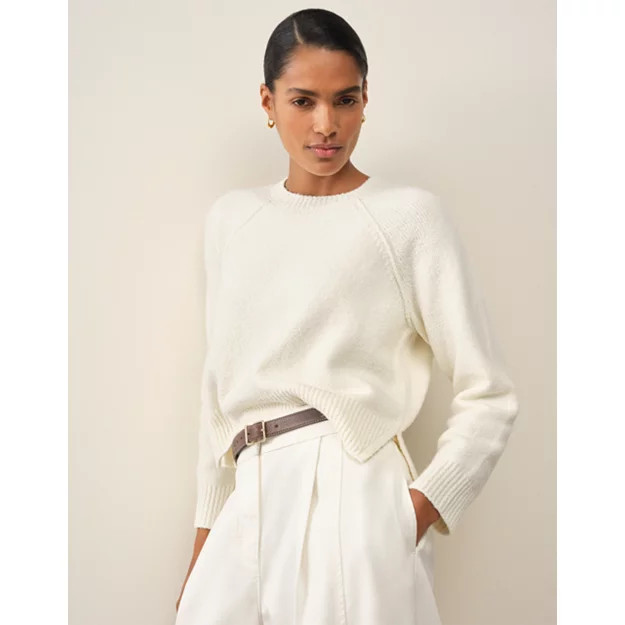 Crew Neck Jumper with Cotton | The White Company UK & ROW