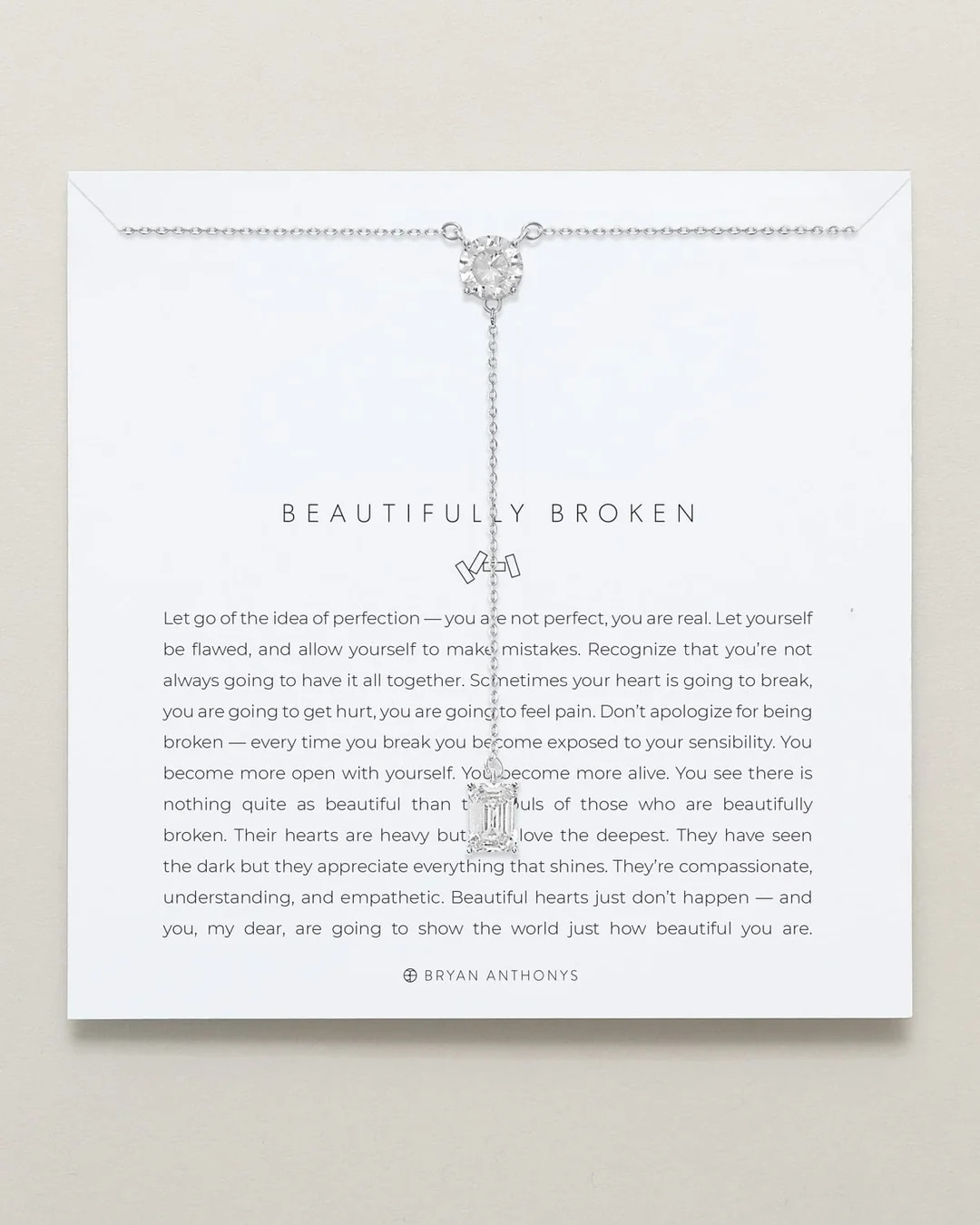Beautifully Broken Emerald Cut Lariat Necklace | Bryan Anthonys | Bryan Anthonys