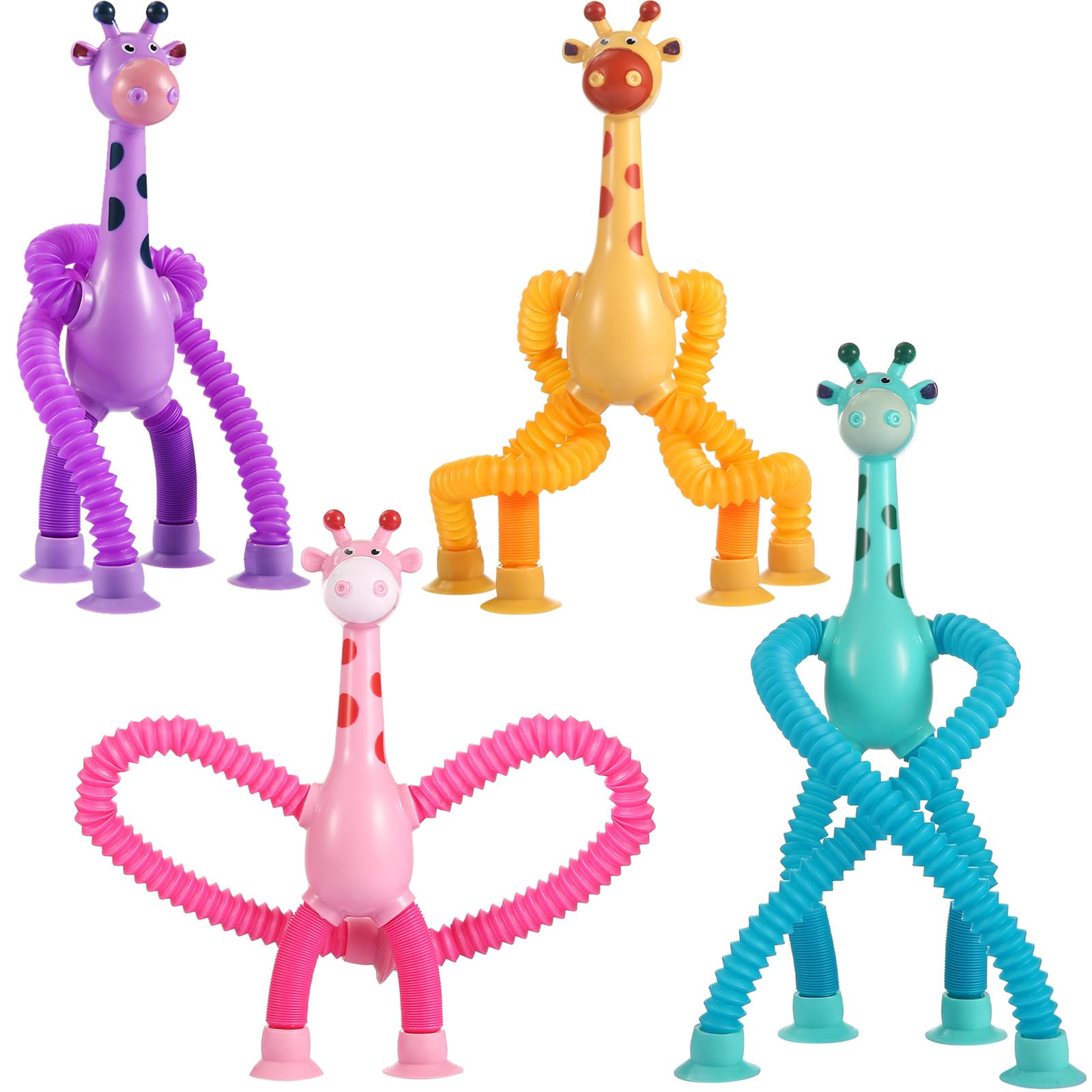 4Pcs Giraffe Pop Tube Sensory Toys, Telescopic Suction Fidget Toys for Autism, Toddler Travel & A... | Amazon (US)