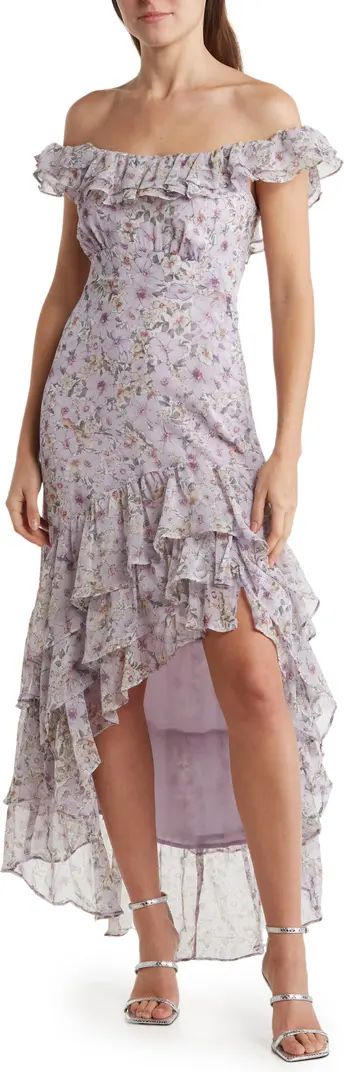 Magnolia Floral Print Ruffle High/Low Dress | Nordstrom Rack