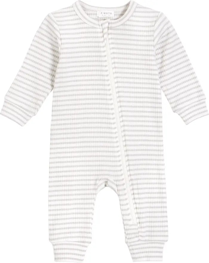 Stripe Rib Fitted One-Piece Pajamas | Nordstrom