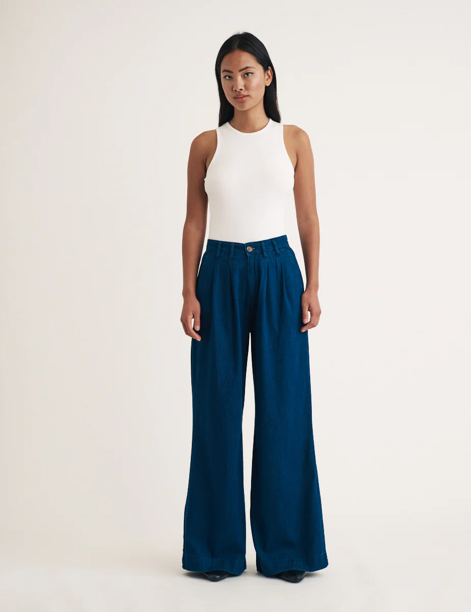Dark Wash Wide Leg Ava Jeans | Nobody's Child