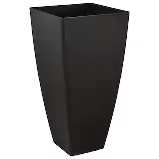 14.5 in. Tallulah Black Modern Recycled Materials Slate Tall Square Planter (14.5 in. L x 14.5 in... | The Home Depot