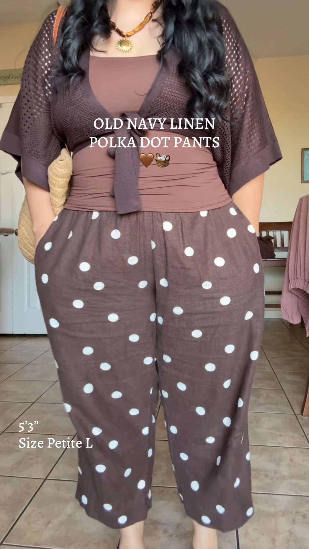 i have the @oldnavy linen pants in so many colors and these brown polka dot ones are my favorites for summer 🤎 so comfy and cute! #oldnavy #linenpants #polkadots #summerstyle #midsize

#LTKootd #LTKmomlife #LTKMidsize