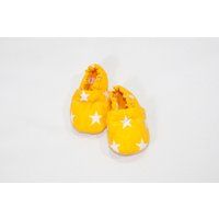 Yellow Baby Slippers Baby Yellow Shoes Stars Moccasins Infant Moccs Booties Girl Newborn Fabric | Etsy (US)