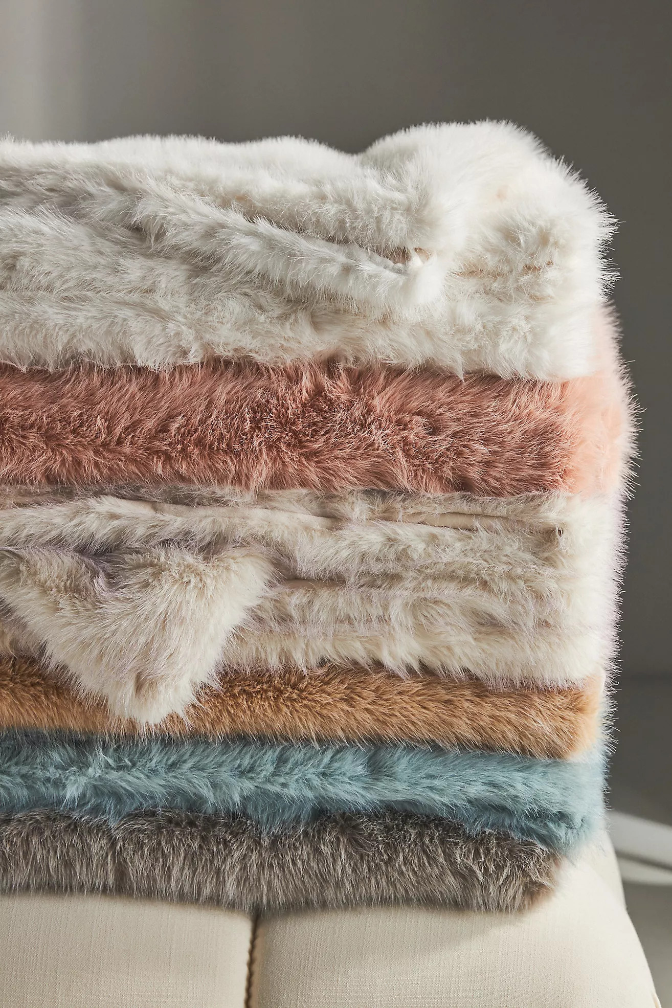 Chloe Tipped Faux-Fur Throw Blanket | Anthropologie (US)