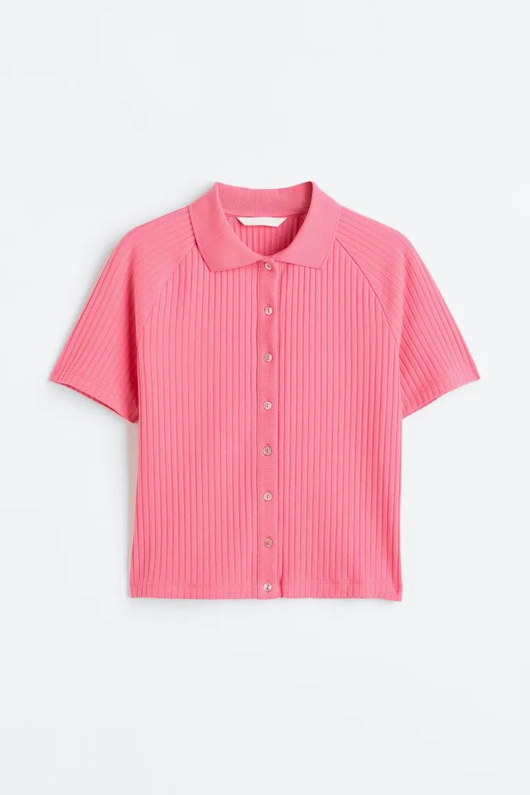 Button-front Top with Collar | H&M (US + CA)