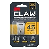 3m 3PH45M-3ES Claw Drywall Picture Hanger, Holds 45 Lbs, 3 Hooks and 3 Spot Markers, Stainless Steel | Amazon (US)