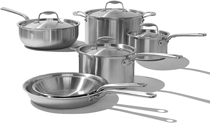 Made In Cookware - 10 Piece Stainless Steel Pot and Pan Set - 5 Ply Clad - Includes Stainless Ste... | Amazon (US)