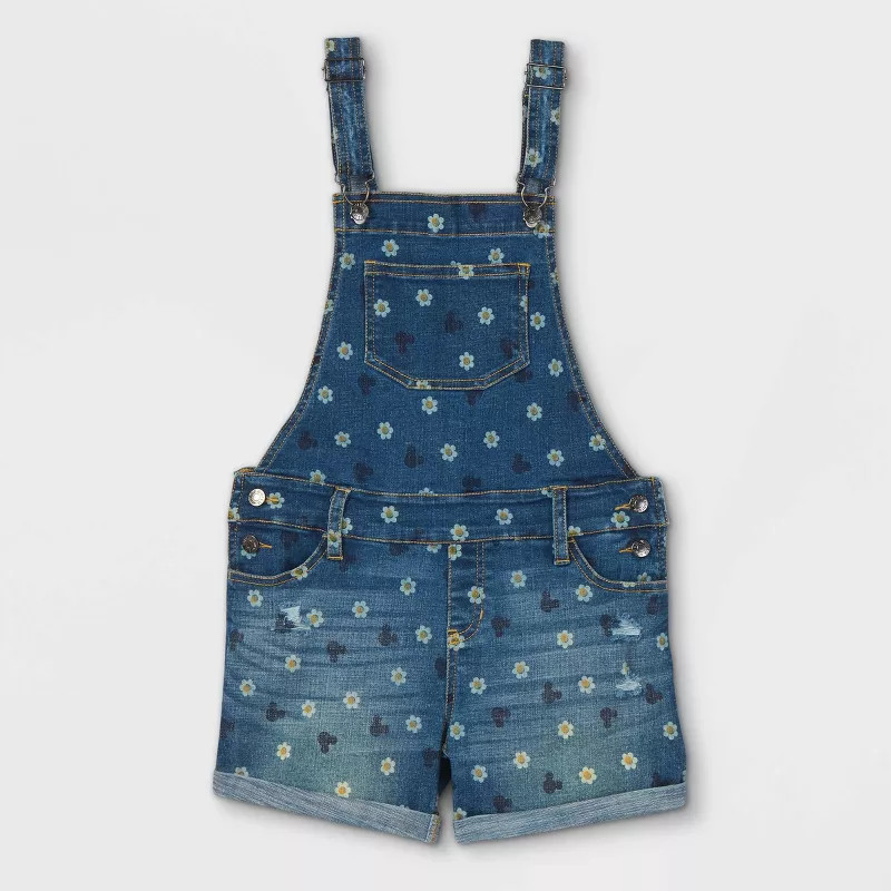 Girls' Disney Denim Romper - Blue | Target