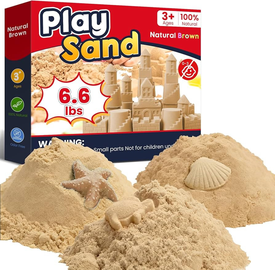 FURWEY 6.6lbs Play Sand, Natural Brown Sensory Sand,Suitable for Children to Shaping, Squeezing a... | Amazon (US)