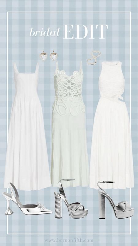 Bridal shower edit! White dresses and silver platforms. Doubles as a white party edit 

#LTKstyletip #LTKwedding #LTKshoecrush