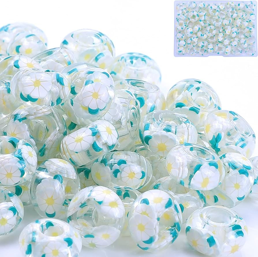 AIPRIDY Girls' Lucky Lover Amber Beads, Big Hole Spacer European Craft Beads for DIY Charms Brace... | Amazon (US)
